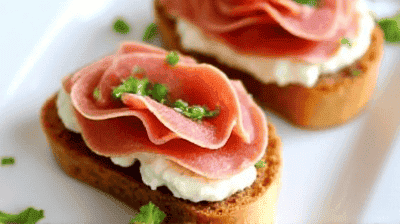 Bruschetta with Creamy Burrata and Prosciutto - Dinner's New Star!